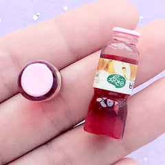 3D Doll House Korean Fruit Juice | 1:6 Scale Dollhouse Beverage | Miniature Drink Bottle | Kawaii Craft (2pcs / Red Pear / 10mm x 29mm)