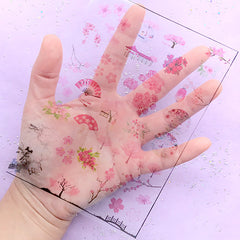 Sakura Clear Film | Flower Embellishments in Oriental Style | Sakura Resin Inclusions | Filling Material for Resin Crafts