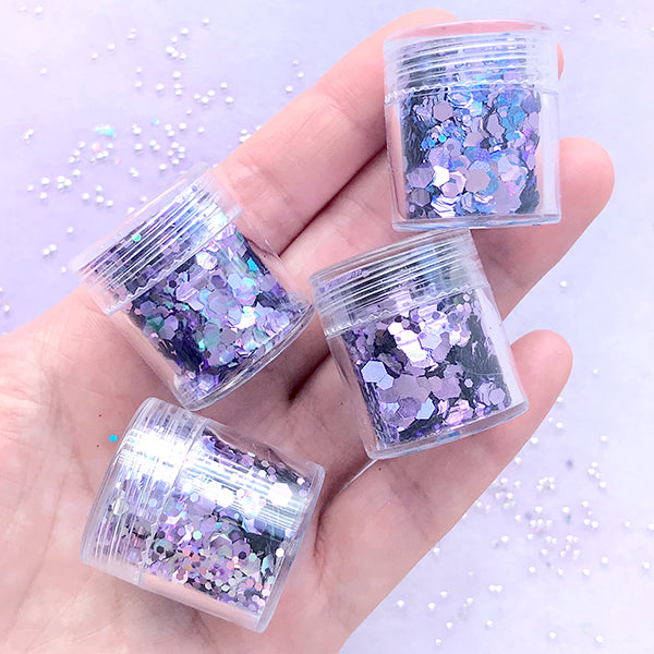 Iridescent Chunky Glitter For Nails Art Decoration Mix Hexagon