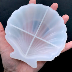 Scallop Trinket Plate Silicone Mold | Seashell Trinket Dish Mould | Make Your Own Resin Trinket Tray (105mm x 105mm)