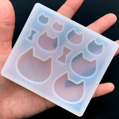 Gentleman Cat with Bow Soft Mold (10 Cavity) for UV Resin | Kawaii Animal Silicone Mold | Epoxy Resin Craft Supplies