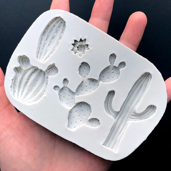succulent fondant mold Assorted Cactus Silicone Mold (5 Cavity) | Succulent Plant Mould | Des | MiniatureSweet | Kawaii Resin Crafts | Decoden Cabochons Supplies
