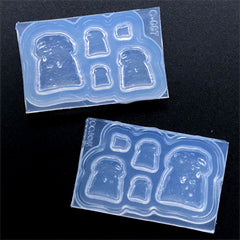 Dollhouse Bread Toast Silicone Mold (5 Cavity) | 3D Miniature Toast Slice Mould | Polymer Clay Mold | UV Resin Mold | Doll Food DIY