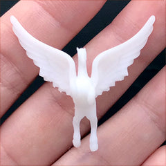 3D Mythical Creature Resin Inclusion | Pegasus Figurine | Flying Horse Embellishment | Resin Jewelry Supplies (1 piece / 23mm x 33mm)