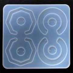 Big Retro Geometric Jewelry Silicone Mold (8 Cavity) | Statement Dangle Earrings Making | Resin Mold Supplies