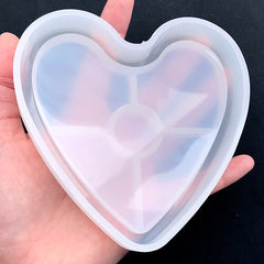 Heart Trinket Tray Silicone Mold | Kawaii Petri Dish Mold | Personalised Tray DIY | Epoxy Resin Art (110mm x 108mm)