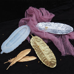 Large Feather Trinket Tray Silicone Mold | Make Your Own Trinket Dish | Epoxy Resin Craft Supplies | Home Deco (85mm x 230mm)