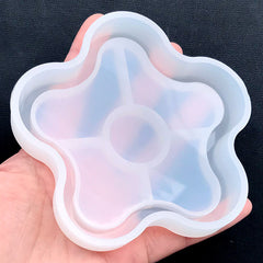 Plum Blossom Trinket Dish Silicone Mold | Flower Tray Flexible Mold | Personalized Plate Making | Resin Art (100mm x 97mm)
