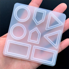 Geometry Bezel Tray Silicone Mold (8 Cavity) | Small Geometric Shaker Charm Mould | Resin Jewelry DIY | Resin Art Supplies