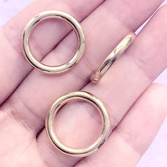 CLEARANCE Round Open Back Bezel for UV Resin Filling | Circle Deco Frame | Kawaii Resin Jewellery Supplies (3 pcs / Gold / 20mm)