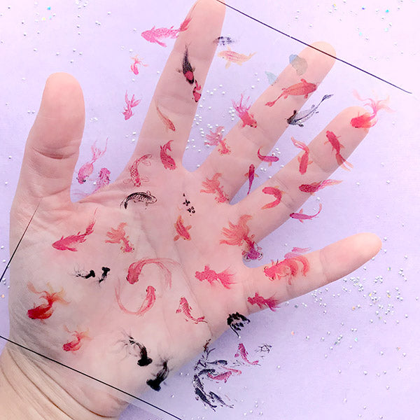 Goldfish Clear Film | UV Resin Inclusions | Filling Materials for Resin Art | Koi Fish Pond Embellishment