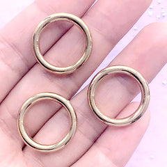 CLEARANCE Round Open Back Bezel for UV Resin Filling | Circle Deco Frame | Kawaii Resin Jewellery Supplies (3 pcs / Gold / 20mm)