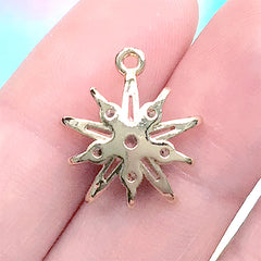 Snowflake Rhinestone Charm | Bling Bling Snowflake Pendant | Luxury Jewelry DIY (1 piece / Gold / 15mm x 17mm)