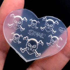 Skull and Crossbones Silicone Mold (6 Cavity) | Halloween Shaker Bits Mould | Resin Inclusion Making | Nail Art Supplies