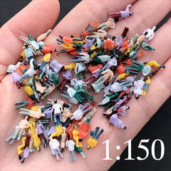 Diorama Figures at 1:150 | Miniature People | Tiny Human Figurines | Little People | Terrarium Jewelry Making (10pcs by RANDOM / Painted)