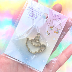 Teapot Open Bezel Charm | Tea Time Jewellery Making | Alice in Wonderland Deco Frame for UV Resin Filling (1 piece / Gold / 31mm x 30mm)