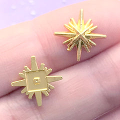 Northern Star Metal Embellishments | Astronomy Resin Inclusions | Kawaii Resin Art Deco (4 pcs / Gold / 13mm)