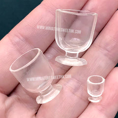 3D Dollhouse Wine Glass Silicone Mold (3 Cavity) | Miniature Goblet Mold | Doll House Drink Making | Resin Mold Supplies