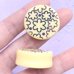 CLEARANCE Milk Chocolate Truffle Cabochons | Faux Food Supplies | Sweets Deco | Decoden Phone Case (2 pcs / Cream / 28mm x 12mm)