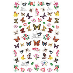 Butterfly and Flower Sticker | Floral Nail Decorations | Insect Stickers | Filling Materials for Resin Art