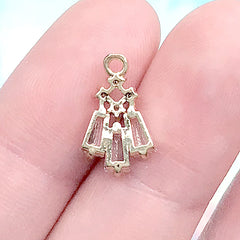 Rhinestone Drop Charm | Small Bling Bling Pendant | Dainty Jewellery DIY (1 piece / Gold / 9mm x 15mm)