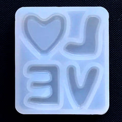 LOVE Sugar Cookie Silicone Mold | Valentine Day Embellishment Mold | Clear Mold for UV Resin | Epoxy Resin Mould