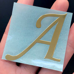 Metallic Gold Uppercase Letter Sticker | Capital Letter Sticker for Resin Art | Initial Coaster DIY | Alphabet A-Z Stickers | Resin Inclusions (48mm)