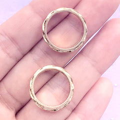 Ring Open Bezel for UV Resin Filling | Round Deco Frame | Hollow Circle Charm | Resin Jewellery Supplies (2 pcs / Gold / 19mm x 3mm)