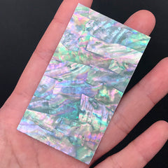 Mother of Pearl Sticker | Iridescent Seashell Sticker | Nail Art Sticker | Mermaid Decor | Resin Inclusion (1 piece / Light Blue Green)