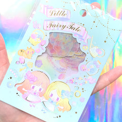 Little Fairy Tale Sticker Flakes | Fairytale Translucent Stickers | Kawaii Deco Stickers | Home Decoration (6 Designs / 36 Pieces)