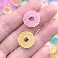 Ring Sugar Candy Cabochons | Faux Gummy Candy | Fake Jelly Candies | Kawaii Jewellery DIY | Sweet Deco Supplies (10 pcs by Random / 16mm x 5mm)