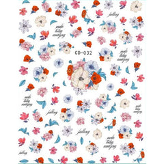 Watercolor Flower Nail Art Sticker | Floral Resin Inclusions | Spring Nail Decorations | Resin Craft Supplies