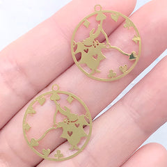 White Rabbit Clock Metal Bookmark Charm | Alice in Wonderland Deco Frame | Fairytale Open Bezel for UV Resin Filling (2 pcs / 20mm x 22mm)