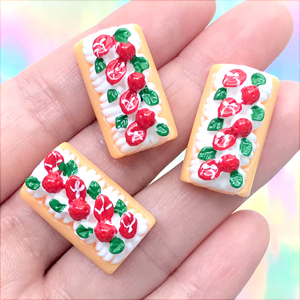 Miniature Sugar Cookie Cabochon / Mini Snowflakes Cabochon (3pcs / 12m, MiniatureSweet, Kawaii Resin Crafts, Decoden Cabochons Supplies