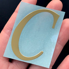 Metallic Gold Uppercase Letter Sticker | Capital Letter Sticker for Resin Art | Initial Coaster DIY | Alphabet A-Z Stickers | Resin Inclusions (48mm)