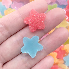 Star Sugar Candy Cabochons | Faux Food Jewellery DIY | Fake Gummy Candies | Jelly Candy Decoden Piece (10 pcs by Random / 18mm x 18mm)