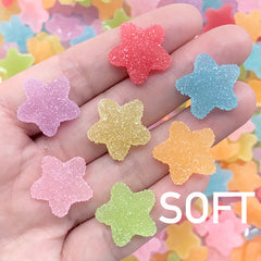 Star Sugar Candy Cabochons | Faux Food Jewellery DIY | Fake Gummy Candies | Jelly Candy Decoden Piece (10 pcs by Random / 18mm x 18mm)