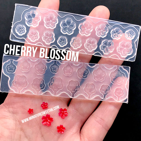 Tiny Sakura Silicone Mold (15 Cavity), 3D Cherry Blossom Mold, Small, MiniatureSweet, Kawaii Resin Crafts, Decoden Cabochons Supplies