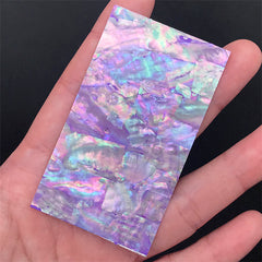 Nacre Seashell Sticker | Iridescent Abalone Shell Sticker | Mother of Pearl Sticker | Resin Inclusion (1 piece / Light Purple)