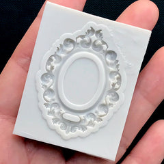 Victorian Oval Frame Silicone Mold | Ornate Frame Flexible Mold | Cameo Setting DIY | Epoxy Resin Mold (31mm x 43mm)