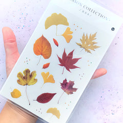 Fall Leaves Stickers | Realistic Autumn Leaf Sticker for Herbarium Craft | Floral Resin Inclusions | Home Decoration