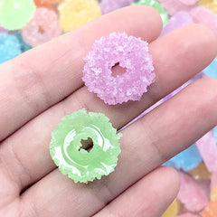 Gummy Ring Candy Cabochons | Faux Sugar Candies | Fake Food Decoden | Kawaii Decoration (10 pcs by Random / 19mm x 8mm)