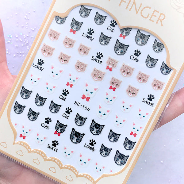 Mini Kitty Cat Sticker | Animal Pet Nail Decoration | Resin Inclusions | Nail Art Supplies