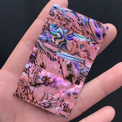 Mother of Pearl Shell Sticker | Abalone Seashell Sticker | Nacre Nail Art Sticker | Iridescent Resin Inclusion (1 piece / Coral Pink)