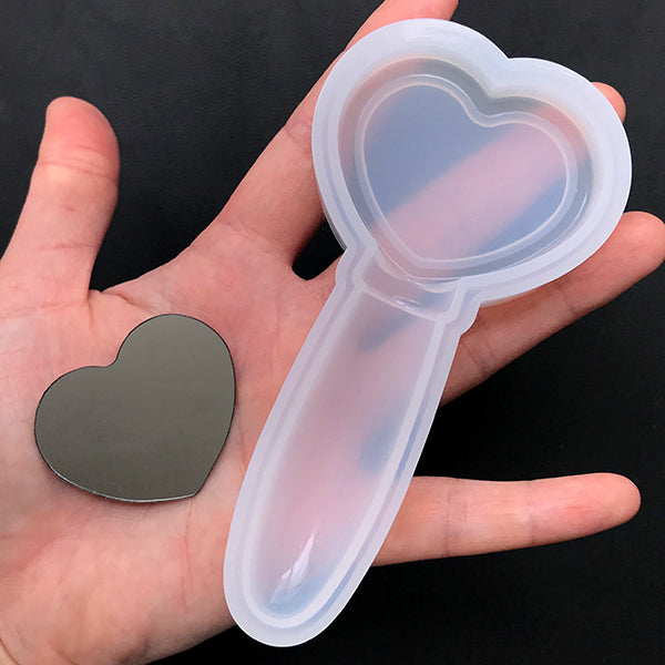 Heart Mirror Wand Silicone Mold | Magical Girl Accessories DIY | Kawaii Resin Crafts (50mm x 110mm)