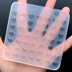 Mini Heart Silicone Mold (50 Cavity) | Small Shaker Bits DIY | Tiny Embellishment Mould | Kawaii Resin Art Supplies (9mm x 8mm)