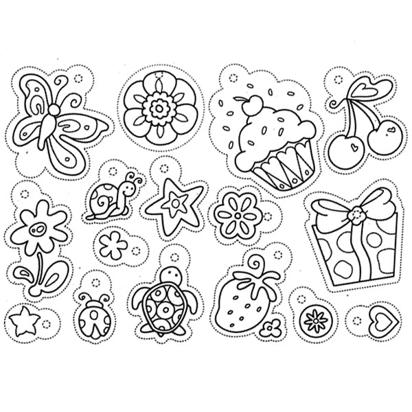 Kawaii Shrink Plastic Sheet with Food Animal Flower Drawing, Ready to, MiniatureSweet, Kawaii Resin Crafts, Decoden Cabochons Supplies