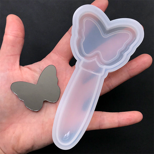 Butterfly Handheld Mirror Silicone Mold | Kawaii Accessory Making | Resin Craft Supplies (50mm x 109mm)