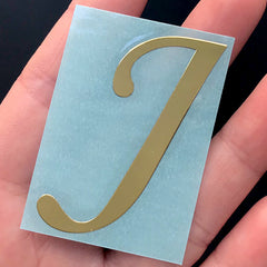 Metallic Gold Uppercase Letter Sticker | Capital Letter Sticker for Resin Art | Initial Coaster DIY | Alphabet A-Z Stickers | Resin Inclusions (48mm)