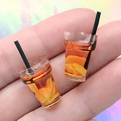 Miniature Lemon Tea in Hong Kong Cha Chaan Teng Style | Dollhouse Craft | Kawaii Fake Food Jewellery Making (2 pcs)